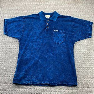 Vintage HONEY KOMB Polo Shirt Men Small S Blue EZZE Wear Casual Outdoor Golf